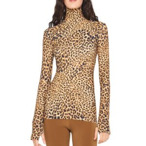 Slim Fit Long Sleeve Turtle Top - Cheetah Patch