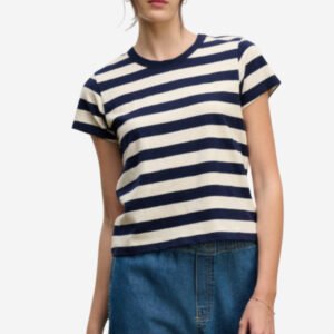 Anais Jersey Stripe Top - Navy Stripe