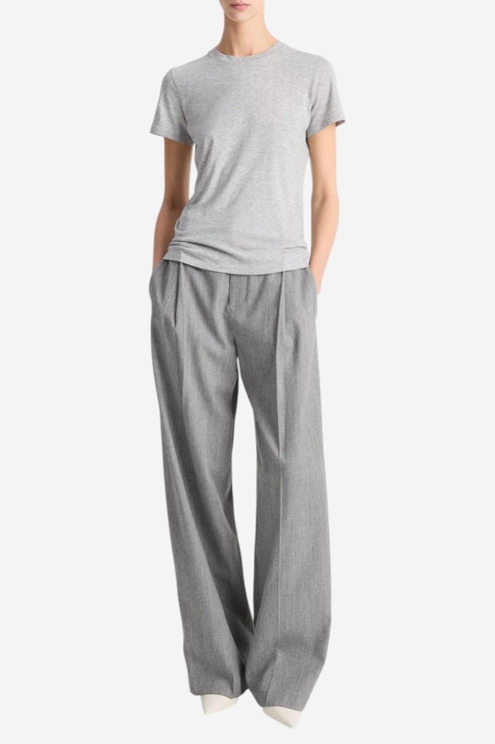 Essential Pima Cotton Crew Neck T-Shirt - Heather Grey